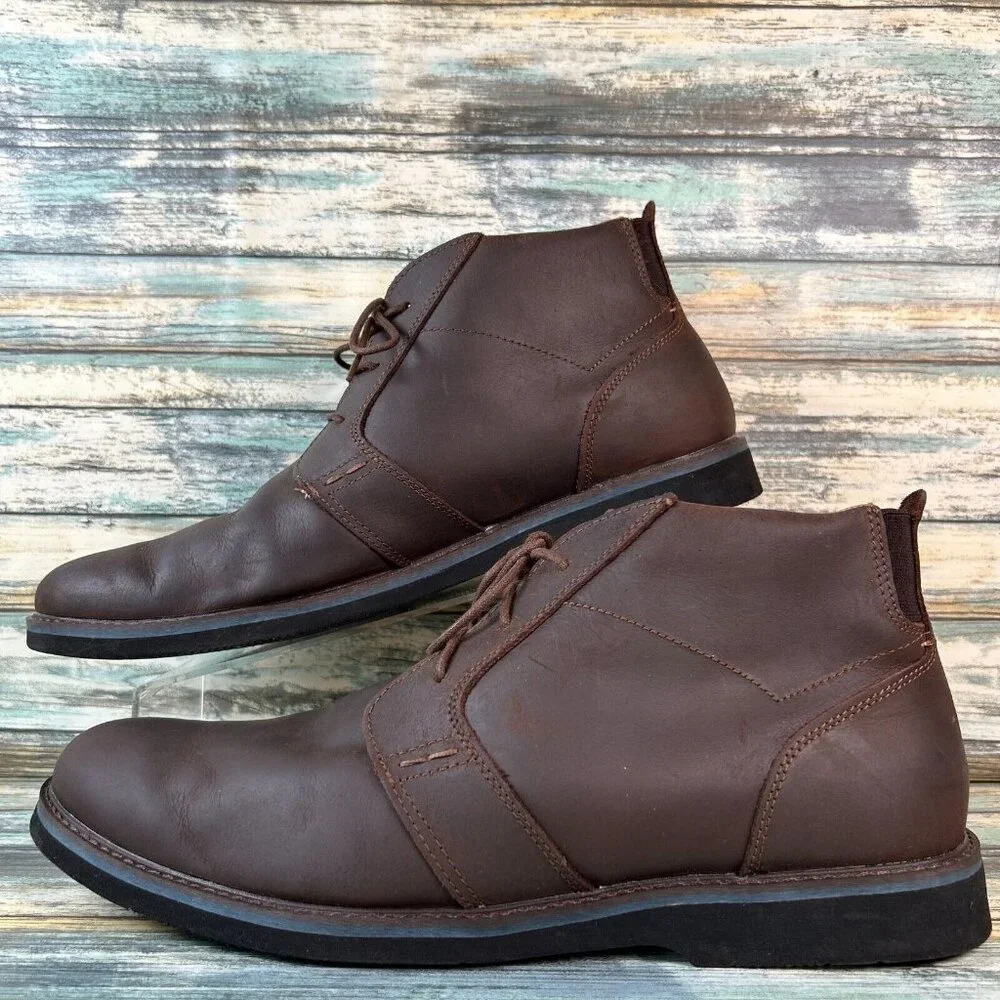 NUNN BUSH Barklay Chukka Boots Mens 13M Brown Leather Lace Up Comfort Ankle Shoe